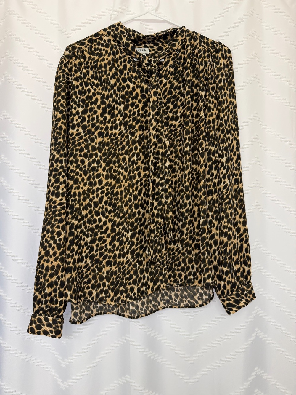 J. Crew Leopard Print Long-Sleeve Blouse - Brown & Black